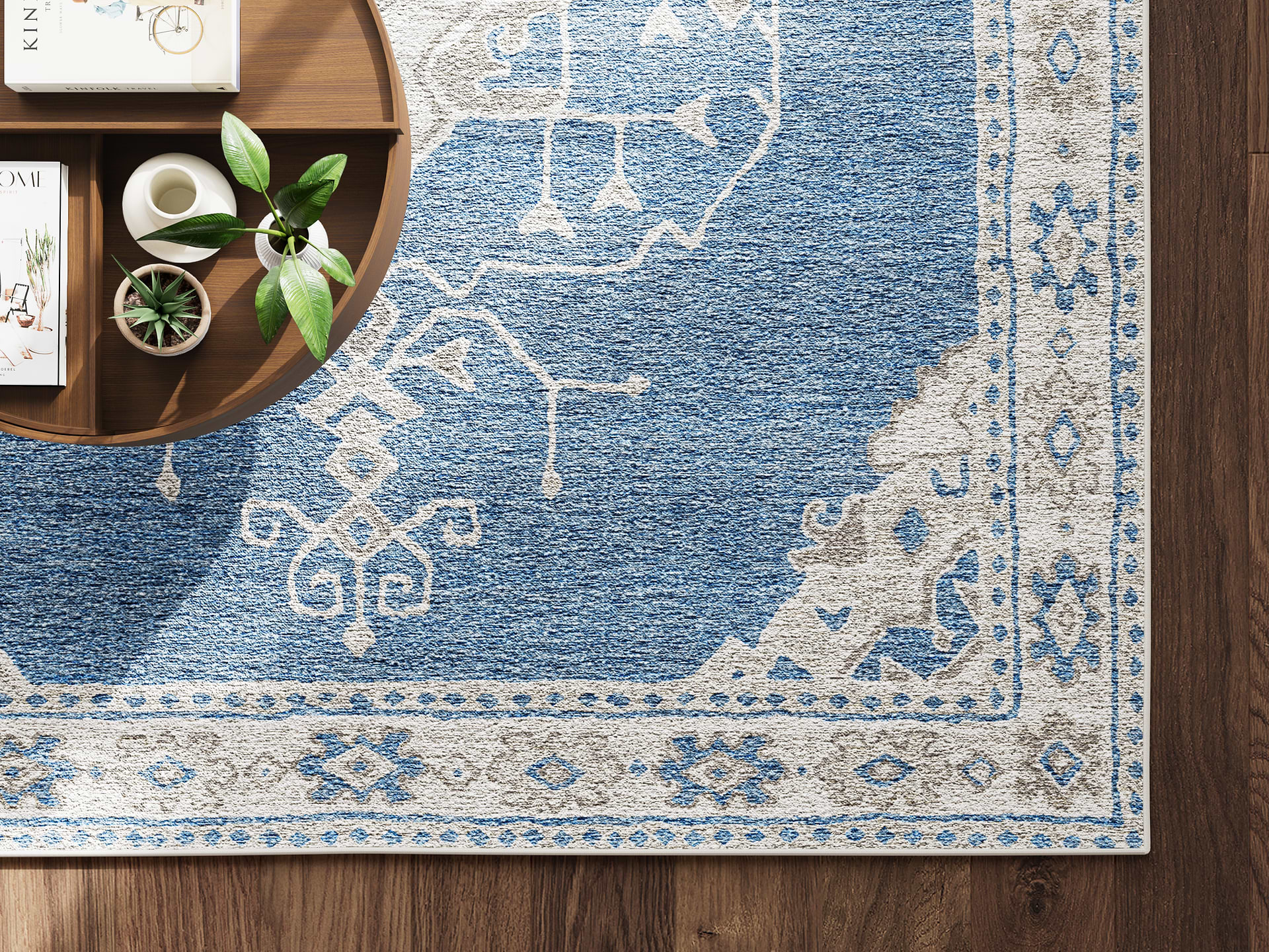 Azure & Sand rug top view