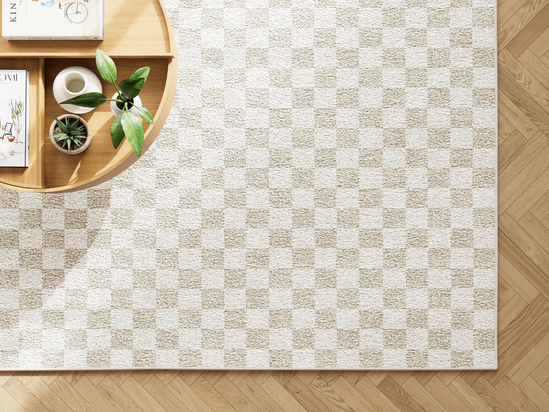 Rayan rug sandstone top view