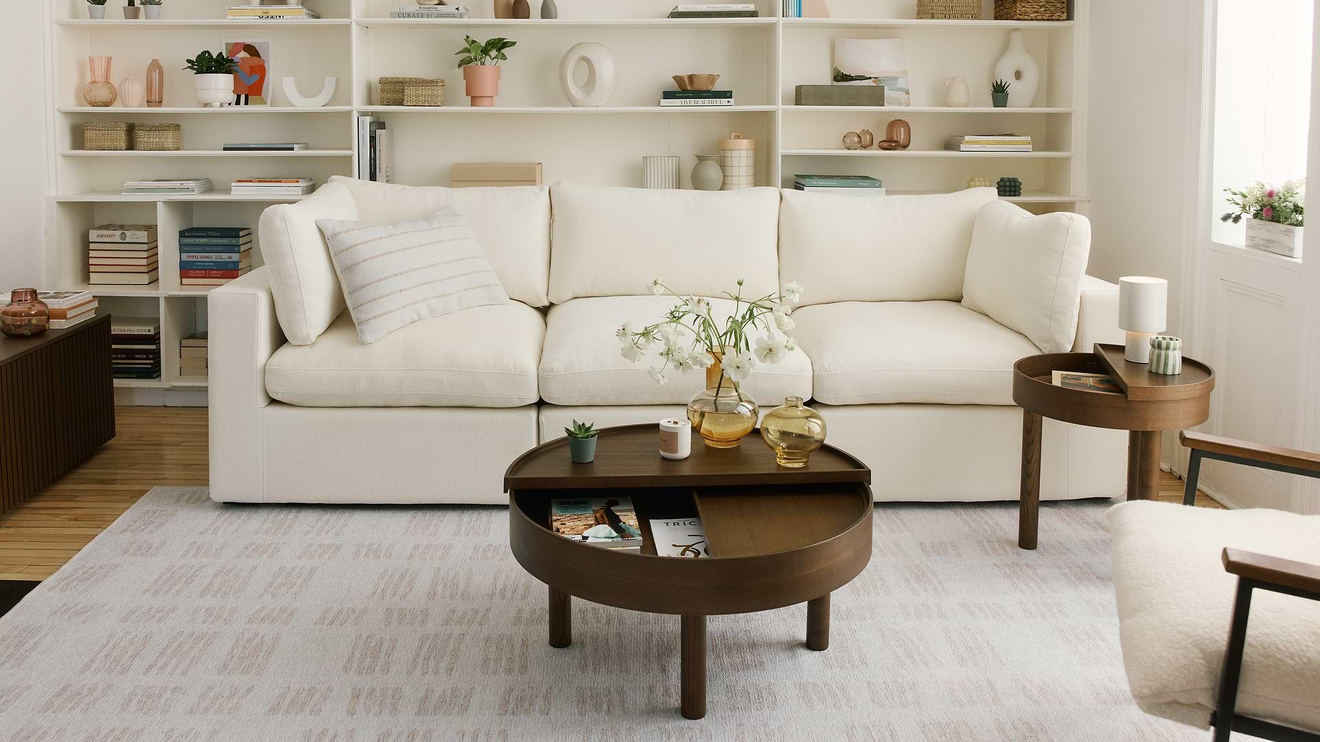 White sofa in modern living room